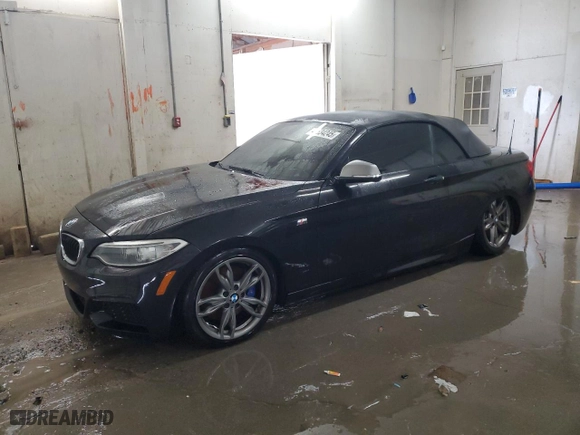 2015 BMW 2 Series M235i with VIN WBA1M1C55FV393797, listed as a Copart auction lot 44534245 with 93,136 mi miles and Salvage Title. Bid and sale history available at carsss.com. Image 1.