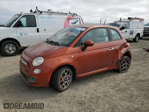 2012 FIAT 500 Sport with VIN 3C3CFFBR6CT102988, listed as a Copart auction lot 60181465 with 132,512 mi miles and Clean title. Bid and sale history available at DreamBid. Image 1.