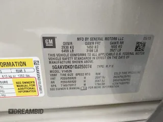 2013 Buick Enclave Premium with VIN 5GAKVDKD1DJ250074, listed as a IAAI auction lot 42004404 with 184,102 mi miles and . Bid and sale history available at carsss.com. Image 9.