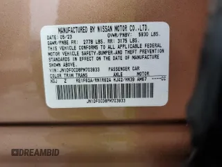 2023 Nissan ARIYA Platinum+ z VIN JN1DF0CD8PM703933, wystawiony jako Copart lot #44105585 z przebiegiem 4 348 mil mil oraz Szkoda całkowita • Salvage title. Historia ofert i sprzedaży dostępna na DreamBid. Obrazek 13.