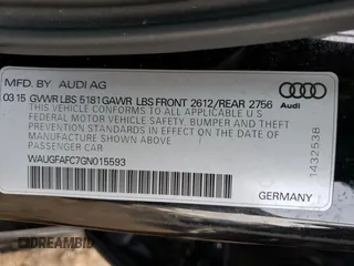 2016 Audi A6 2.0T Premium Plus with VIN WAUGFAFC7GN015593, listed as a Copart auction lot 68410522 with 51,514 mi miles. Bid and sale history available at carsss.com. Image 12.