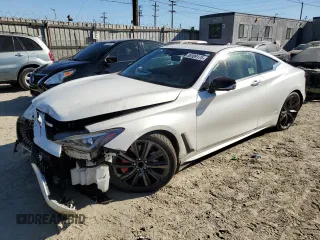 2022 Infiniti Q60 Red Sport 400 with VIN JN1FV7LK9NM660378, listed as a Copart auction lot 88989175 with 34,436 mi miles and Salvage title. Bid and sale history available at DreamBid. Image 1.