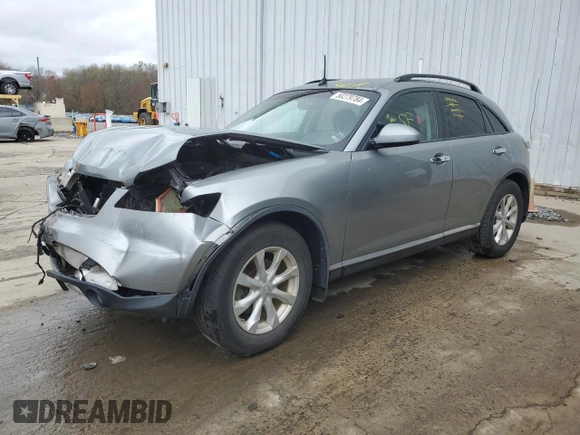 2006 Infiniti FX35 with VIN JNRAS08W36X203360, listed as a Copart auction lot 50279784 with 0 mi miles and Salvage Title. Bid and sale history available at carsss.com. Image 1.