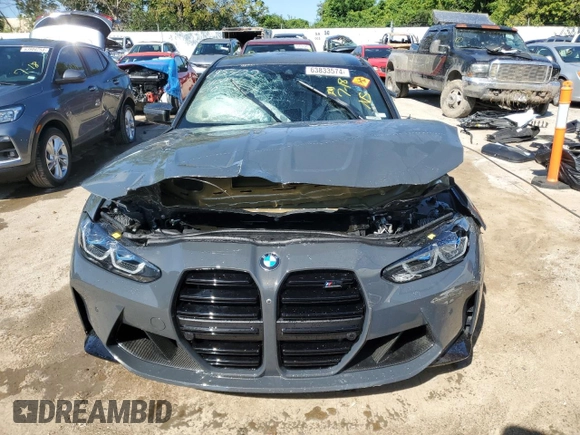 2022 BMW M3 Competition xDrive with VIN WBS43AY04NFL75227, listed as a Copart auction lot 63833574 with Not provided miles and Non repairable. Bid and sale history available at DreamBid. Image 5.