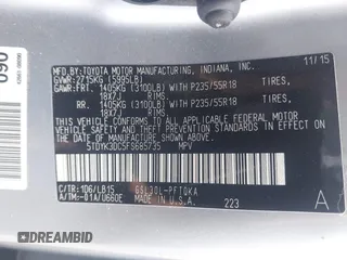 2015 Toyota Sienna XLE with VIN 5TDYK3DC5FS685735, listed as a IAAI auction lot 42139229 with 87,694 mi miles and . Bid and sale history available at DreamBid. Image 9.