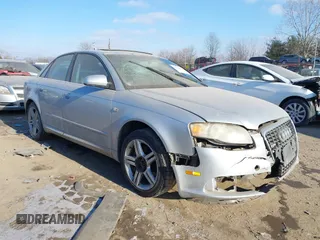 2008 Audi A4 2.0T with VIN WAUDF78E78A050728, listed as a IAAI auction lot 41400492 with 161,717 mi miles. Bid and sale history available at carsss.com. Image 1.