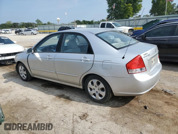 2008 Kia Spectra EX with VIN KNAFE121585511576, listed as a Copart auction lot 68634114 with 123,375 mi miles and Salvage Title. Bid and sale history available at carsss.com. Image 2.