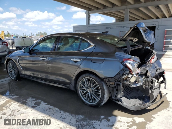 2019 Genesis G70 2.0T Advanced with VIN KMTG34LA2KU035041, listed as a Copart auction lot 52457484 with 43,490 mi miles and Salvage Title. Bid and sale history available at carsss.com. Image 2.