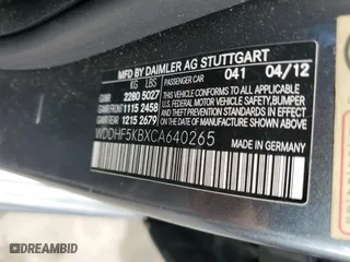 2012 Mercedes-Benz E-Class E 350 Luxury with VIN WDDHF5KBXCA640265, listed as a Copart auction lot 48799755 with 105,194 mi miles and Salvage Title. Bid and sale history available at carsss.com. Image 12.