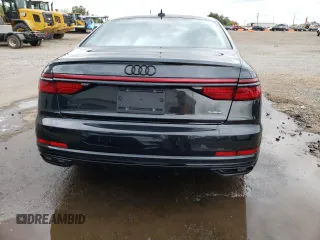 2021 Audi A8 with VIN WAU8EAF82MN033093, listed as a Copart auction lot 67244024 with 37,376 mi miles and Salvage Title. Bid and sale history available at carsss.com. Image 6.