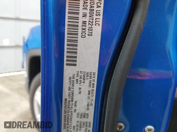2022 Jeep Compass Sport с VIN 3C4NJDAB0NT221070, выставлен на аукционе Copart как лот 57667525 с пробегом 38 102 миль миль и Списание • Salvage title. История ставок и продаж доступна на DreamBid. Изображение 13.
