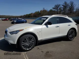 2017 Infiniti QX70 with VIN JN8CS1MW3HM411378, listed as a Copart auction lot 50746075 with 36,738 mi miles and Salvage Title. Bid and sale history available at carsss.com. Image 1.