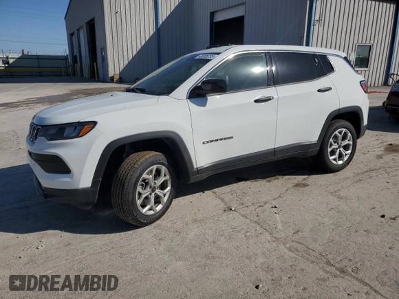 2025 Jeep Compass Sport with VIN 3C4NJDAN0ST534688, listed as a Copart auction lot 48355235 with 528 mi miles and Salvage title. Bid and sale history available at DreamBid. Image 1.