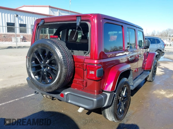 2021 Jeep Wrangler Unlimited Sahara with VIN 1C4JJXP60MW688749, listed as a IAAI auction lot 41341634 with 45,772 mi miles and . Bid and sale history available at DreamBid. Image 4.