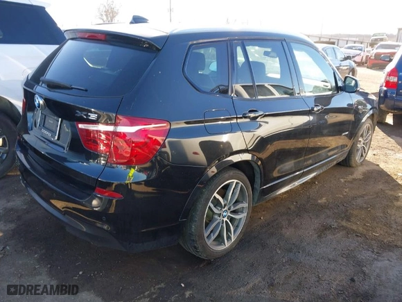 2015 BMW X3 xDrive28i with VIN 5UXWX9C50F0D61157, listed as a IAAI auction lot 41637211 with 80,502 mi miles. Bid and sale history available at carsss.com. Image 4.