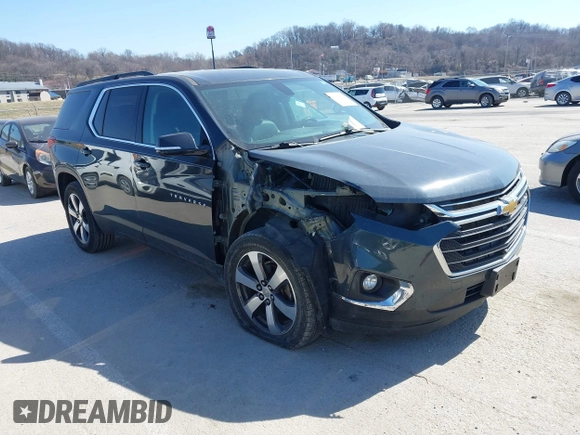 2020 Chevrolet Traverse LT with VIN 1GNERHKW1LJ115725, listed as a IAAI auction lot 41745831 with 53,940 mi miles and . Bid and sale history available at DreamBid. Image 1.