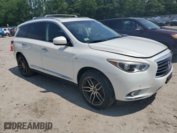2014 Infiniti QX60 with VIN 5N1AL0MM0EC538966, listed as a Copart auction lot 60871735 with 99,479 mi miles and Salvage title. Bid and sale history available at DreamBid. Image 4.