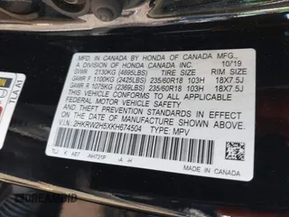 2019 Honda CR-V EX with VIN 2HKRW2H5XKH674504, listed as a IAAI auction lot 41823838 with 104,281 mi miles. Bid and sale history available at carsss.com. Image 8.
