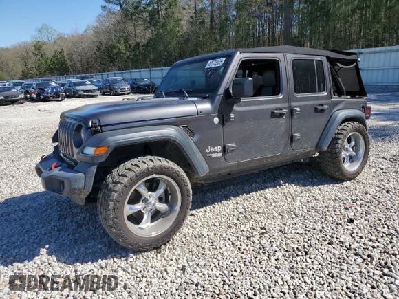 2020 Jeep Wrangler Unlimited Sport S с VIN 1C4HJXDG2LW104085, выставлен на аукционе Copart как лот 49573955 с пробегом 45 853 миль миль и Списание • Salvage title. История ставок и продаж доступна на DreamBid. Изображение 1.
