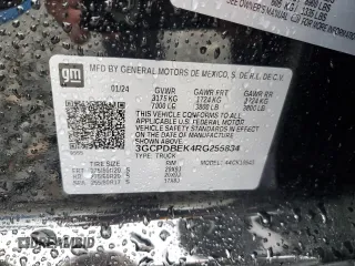 2024 Chevrolet Silverado 1500 Custom with VIN 3GCPDBEK4RG255834, listed as a Copart auction lot 52212395 with 8,945 mi miles and Salvage Title. Bid and sale history available at DreamBid. Image 14.