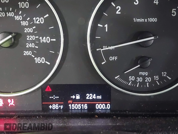 2016 BMW 3 Series 320i with VIN WBA8E1G54GNT37552, listed as a IAAI auction lot 40307022 with 150,516 mi miles and . Bid and sale history available at carsss.com. Image 7.
