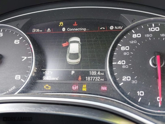 2013 Audi A7 3.0 Premium Plus with VIN WAUYGAFC2DN067128, listed as a IAAI auction lot 41723337 with 187,732 mi miles. Bid and sale history available at carsss.com. Image 16.