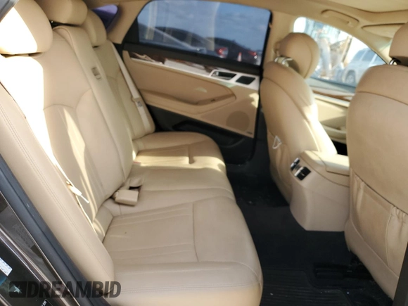 2015 Hyundai Genesis 3.8L with VIN KMHGN4JE5FU087716, listed as a Copart auction lot 52510265 with 89,878 mi miles and Salvage Title. Bid and sale history available at DreamBid. Image 10.