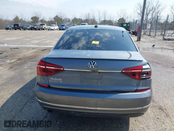 2017 Volkswagen Passat SE with VIN 1VWBT7A36HC039748, listed as a IAAI auction lot 41915674 with 57,012 mi miles and . Bid and sale history available at DreamBid. Image 15.