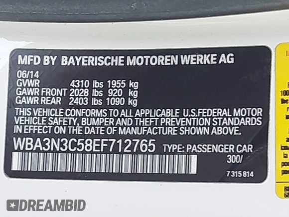 2014 BMW 4 Series 428i z VIN WBA3N3C58EF712765, wystawiony jako IAAI lot #41556781 z przebiegiem 73 901 mil mil oraz . Historia ofert i sprzedaży dostępna na DreamBid. Obrazek 9.