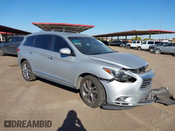 2015 Infiniti QX60 with VIN 5N1AL0MN7FC553099, listed as a IAAI auction lot 42094321 with 100,023 mi miles and . Bid and sale history available at DreamBid. Image 1.