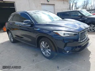 2021 Infiniti QX50 LUXE with VIN 3PCAJ5BB7MF123895, listed as a IAAI auction lot 41811100 with 23,164 mi miles. Bid and sale history available at carsss.com. Image 1.