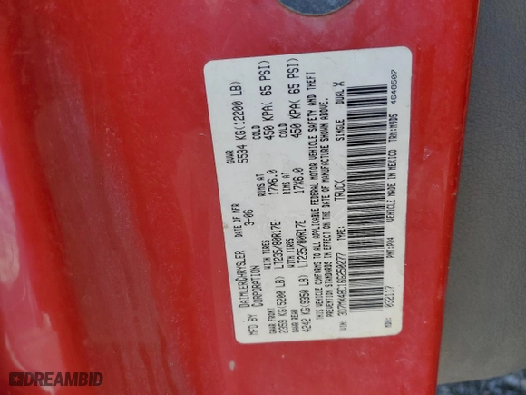 2006 Dodge Ram 3500 SLT with VIN 3D7MX48C16G250277, listed as a Copart auction lot 47961005 with 100,078 mi miles and Salvage Title. Bid and sale history available at carsss.com. Image 13.