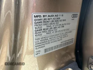 2019 Audi Q8 Prestige with VIN WA1FVBF18KD015892, listed as a Copart auction lot 52225795 with 61,436 mi miles and Clean title. Bid and sale history available at DreamBid. Image 10.