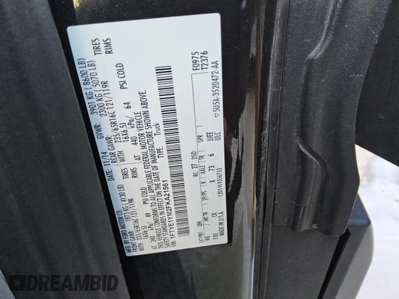 2015 Ford Transit Cargo с VIN 1FTYE1YM2FKA21561, выставлен на аукционе Copart как лот 86949274 с пробегом 160 535 миль миль и Чистый • Clean title. История ставок и продаж доступна на DreamBid. Изображение 13.