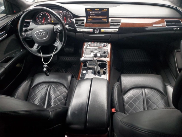 2013 Audi A8 L 4.0L with VIN WAUR2AFDXDN021378, listed as a Copart auction lot 50455095 with 110,722 mi miles and Salvage Title. Bid and sale history available at carsss.com. Image 8.