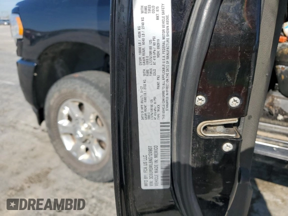 2022 Ram 2500 Big Horn with VIN 3C6UR5ML6NG124907, listed as a Copart auction lot 78940834 with Not provided miles and Salvage title. Bid and sale history available at DreamBid. Image 13.