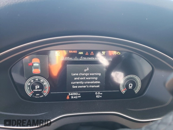 2022 Audi Q5 S line Premium Plus with VIN WA1EAAFY7N2050583, listed as a Copart auction lot 49108475 with 34,090 mi miles and Salvage Title. Bid and sale history available at DreamBid. Image 9.