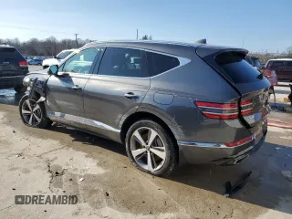 2023 Genesis GV80 with VIN KMUHCESC3PU107607, listed as a Copart auction lot 85735624 with 68,373 mi miles and Salvage Title. Bid and sale history available at DreamBid. Image 2.