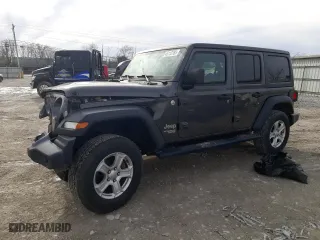 2018 Jeep Wrangler Unlimited Sport S with VIN 1C4HJXDG9JW135668, listed as a Copart auction lot 45113785 with 97,538 mi miles and Salvage Title. Bid and sale history available at carsss.com. Image 1.