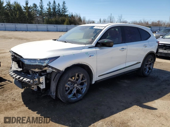 2023 Acura MDX w/A-Spec Package z VIN 5J8YE1H05PL802410, wystawiony jako Copart lot #53023675 z przebiegiem 15 366 mil mil oraz Czysty tytuł • Clean title. Historia ofert i sprzedaży dostępna na DreamBid. Obrazek 1.