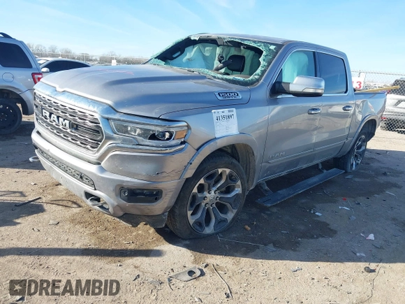2020 Ram 1500 Limited with VIN 1C6SRFHT9LN418071, listed as a IAAI auction lot 41351897 with 1 mi miles. Bid and sale history available at carsss.com. Image 2.