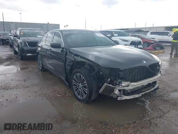 2020 BMW 5 Series 530i with VIN WBAJR3C08LWW77822, listed as a IAAI auction lot 41880376 with 52,533 mi miles and . Bid and sale history available at carsss.com. Image 1.