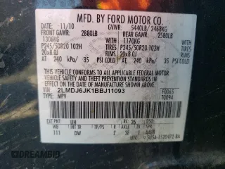 2011 Lincoln MKX z VIN 2LMDJ6JK1BBJ11093, wystawiony jako Copart lot #52635275 z przebiegiem 316 072 mil mil oraz Szkoda całkowita • Salvage title. Historia ofert i sprzedaży dostępna na DreamBid. Obrazek 14.