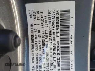 2013 Honda Insight with VIN JHMZE2H32DS005485, listed as a Copart auction lot 41907595 with 87,477 mi miles and Clean title. Bid and sale history available at DreamBid. Image 12.