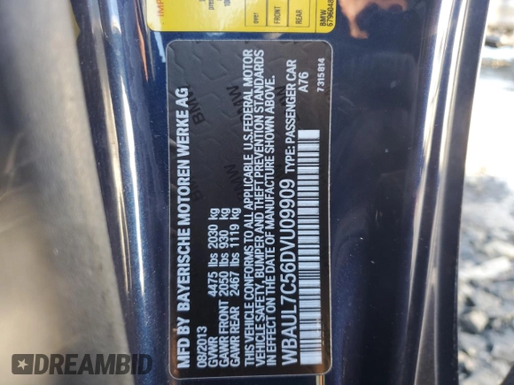 2013 BMW 1 Series 128i с VIN WBAUL7C56DVU09909, выставлен на аукционе Copart как лот 89133495 с пробегом Не указан миль и Списание • Salvage title. История ставок и продаж доступна на DreamBid. Изображение 14.