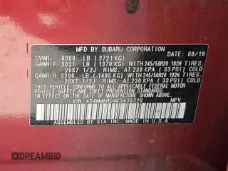 2019 Subaru Ascent Touring с VIN 4S4WMARD4K3416320, выставлен на аукционе Copart как лот 59496074 с пробегом 86 281 миль миль и Списание • Salvage title. История ставок и продаж доступна на DreamBid. Изображение 13.