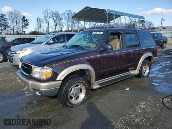 2000 Ford Explorer Eddie Bauer z VIN 1FMZU74E6YUB37521, wystawiony jako Copart lot #85994294 z przebiegiem 126 348 mil mil oraz Szkoda całkowita • Salvage title. Historia ofert i sprzedaży dostępna na DreamBid. Obrazek 1.