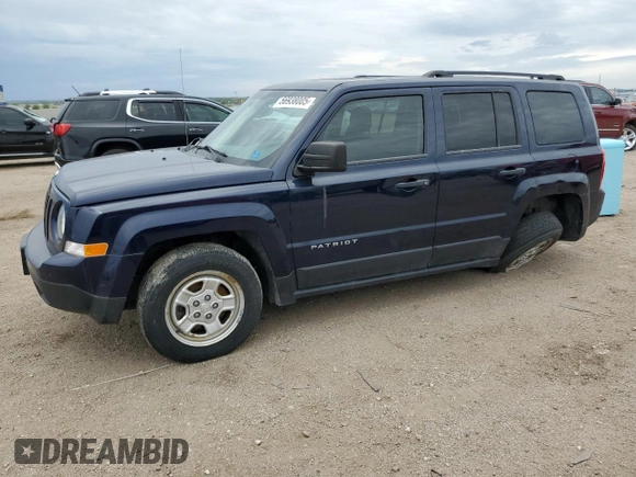 2016 Jeep Patriot Sport z VIN 1C4NJPBA6GD622154, wystawiony jako Copart lot #56938005 z przebiegiem 113 705 mil mil oraz Szkoda całkowita • Salvage title. Historia ofert i sprzedaży dostępna na DreamBid. Obrazek 1.