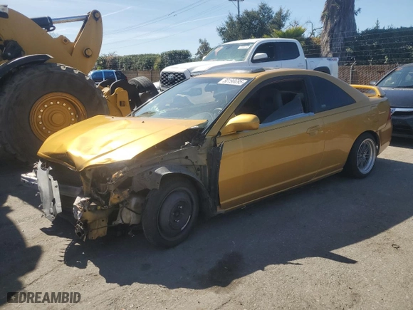 2001 Honda Civic EX with VIN 1HGEM21951L010642, listed as a Copart auction lot 50190695 with 0 mi miles and Salvage Title. Bid and sale history available at carsss.com. Image 1.