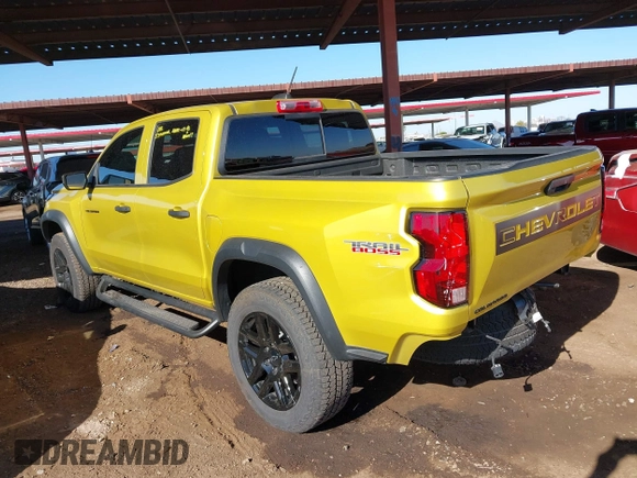 2023 Chevrolet Colorado 4WD Trail Boss with VIN 1GCPTEEK9P1148584, listed as a IAAI auction lot 41487552 with 19,468 mi miles. Bid and sale history available at carsss.com. Image 3.